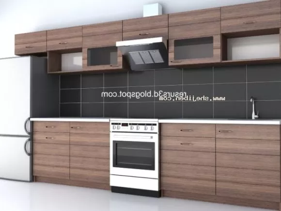 Kitchen Flat Cabinet Ideas 3d model