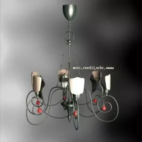 Antique Rustic Iron Chandelier 3d model