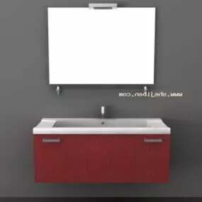 Minimalist Wash Basin With Mirror 3d model