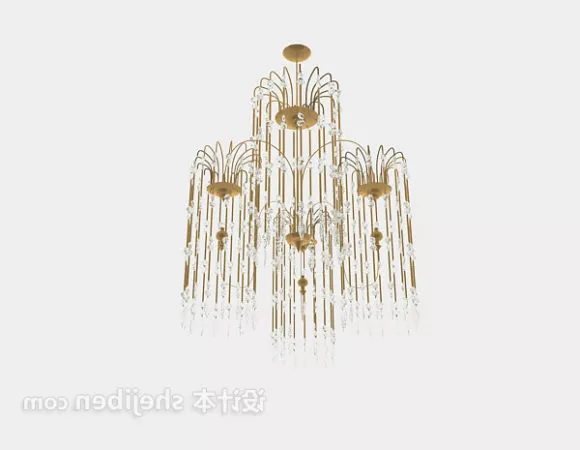 Classic Bronze Chandelier 3d model