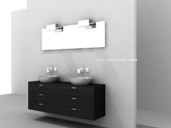 Bathroom Wash Basin With Drawer 3d model