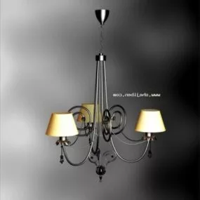 Rustic Iron Wrought Chandelier 3d model
