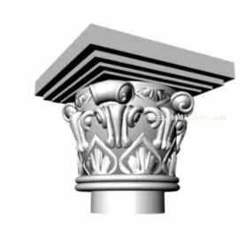 Classic Column Head Carving Style 3d model