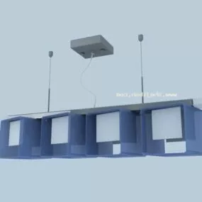 Modern Cubic Ceiling Lamp 3d model