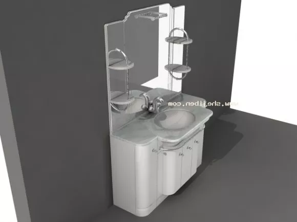 Rectangular Mirror On Wall 3d model