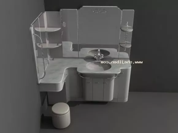 Corner Wash Basin With Cabinet 3d model Corner Wash Basin With Cabinet 3d model