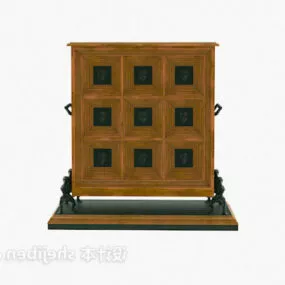 French Wood Side Cabinet 3d model