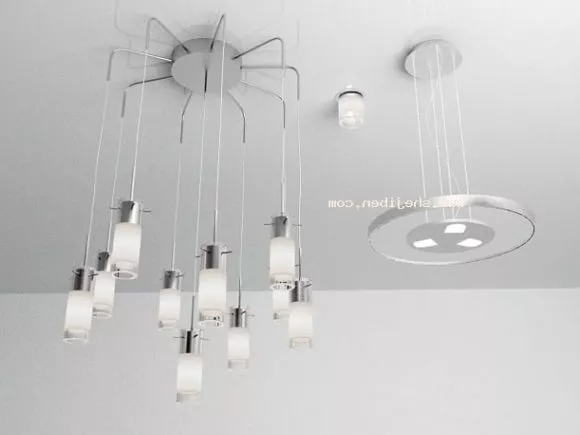 Antique Art Deco Chandelier 3d model