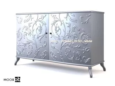 Tall Wooden Kitchen Cupboard 3d model