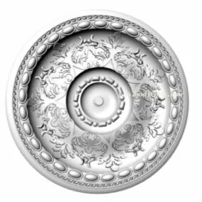Ceiling Plaster Circle Carving Decoration 3d model