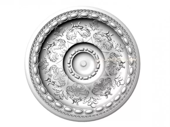 Round Plaster Decorative European Style 3d model