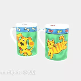 Color Porcelain Cup 3d model