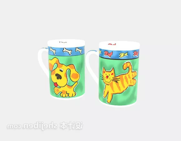 Color Porcelain Cup 3d model Color Porcelain Cup 3d model