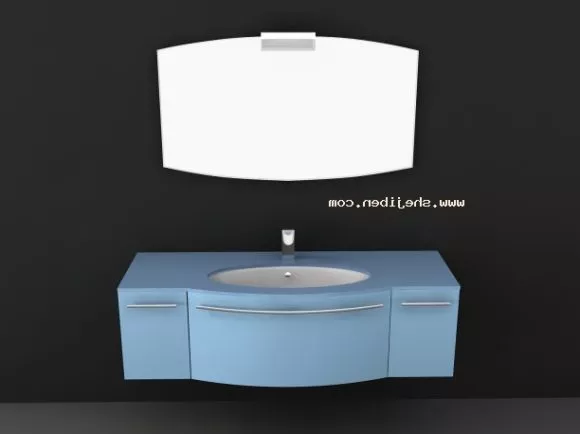 White Washing Machine On Floor 3d model