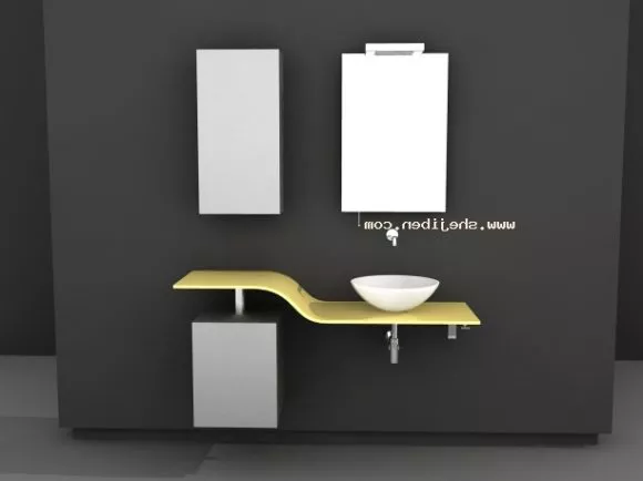 Washbasin With Inox Stand 3d model
