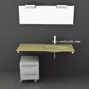 Wash Basin With Wheels Cabinet 3d model
