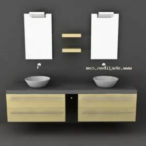 Twin Wash Basin 3d model