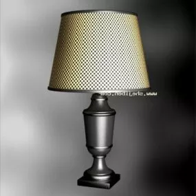 Vintage Table Lamp Yellow Shade 3d model