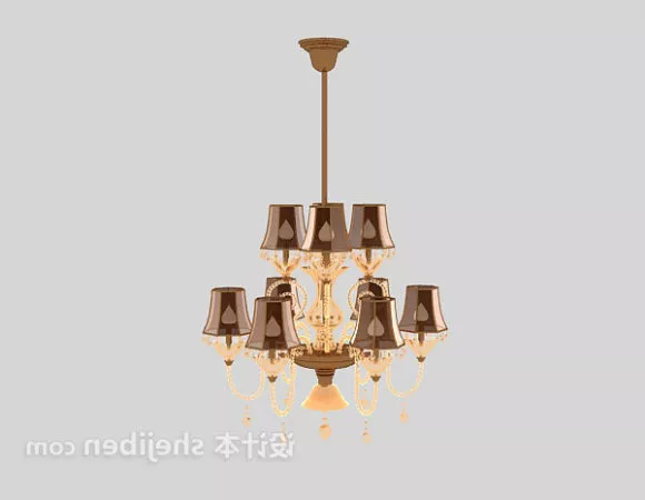 Red Crystal Jade Chandelier 3d model