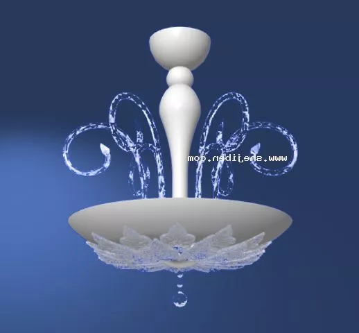 Luster Chandelier Three Shades 3d model