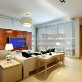 Living Room Modern Interior Scene 3d model