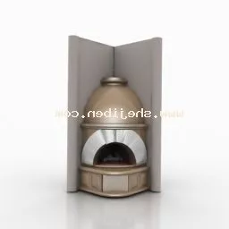 Elegant Modern Fireplace 3d model