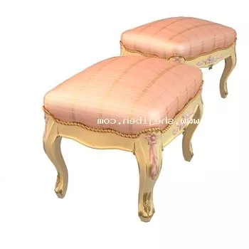 Square Fabric Stool 3d model