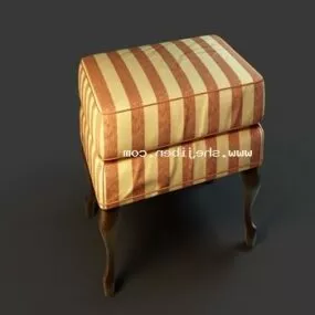 Small Leather Sofa Stool Furniture 3d model