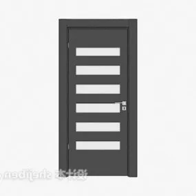 Wood Door With Opening Glass Furniture 3d model