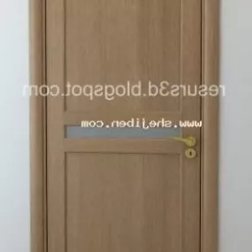 Yellow Wood Door Furniture 3d model
