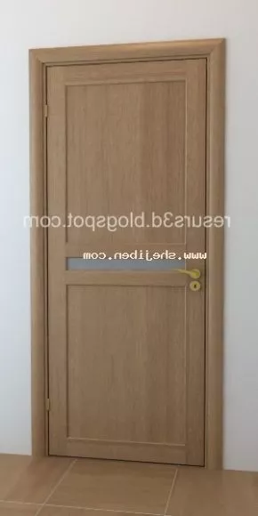 Wood Door With Inner Window 3d model