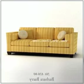 Sofa Yellow Pattern 3d model