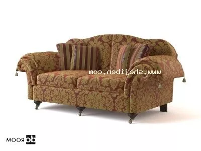 Vintage Double Sofa Brown Color 3d model Vintage Double Sofa Brown Color 3d model
