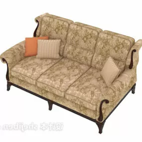 Double Sofa Vintage Texture 3d model