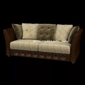 European Vintage Leather Sofa 3d model