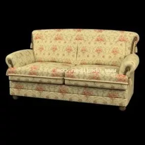 Sofa Two Seats Vintage Pattern 3d model