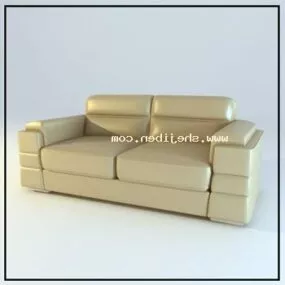 Modern Sofa Beige Leather 3d model