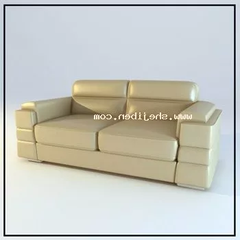 Modern Sofa Beige Leather 3d model Modern Sofa Beige Leather 3d model