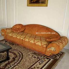 Antique Leather Sofa Living Room Furniture 3d model