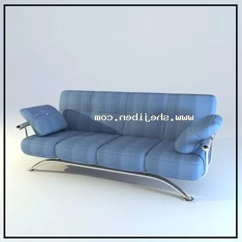 Corner L Shaped Sofa With Pillows 3d model