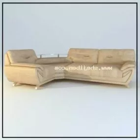 Modern Sofa Beige Leather Material 3d model