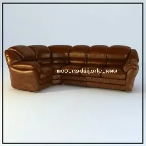 Realistic Leather Corner Sofa 3d model