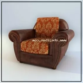 Armchair Leather Vintage Shaped 3d model