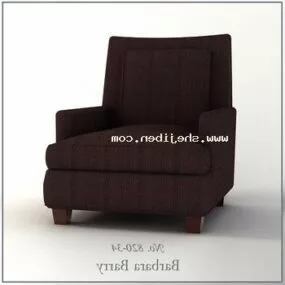 Single Sofa Armchair Purple Fabric 3d model