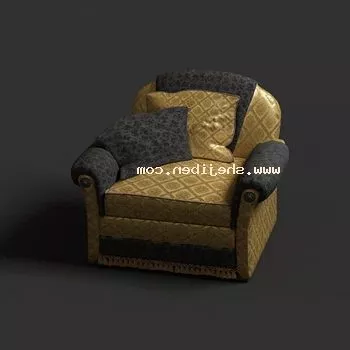 Sofa Armchair Strip Pattern 3d model