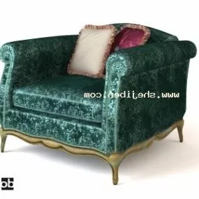 Single Sofa Armchair Velvet Material 3d model