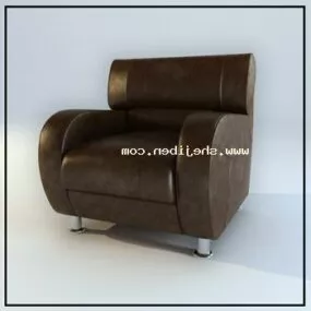 Leather Sofa Armchair Brown Color 3d model