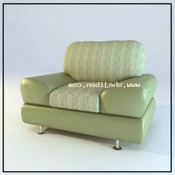 Green Sofa Armchair With Cushion 3d model