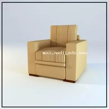 Elegant Armchair Curved Arm 3d model