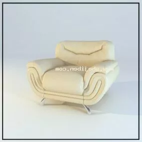 Sofa Armchair Beige Leather 3d model